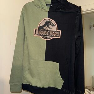 Jurassic Park Green and Black Hoodie